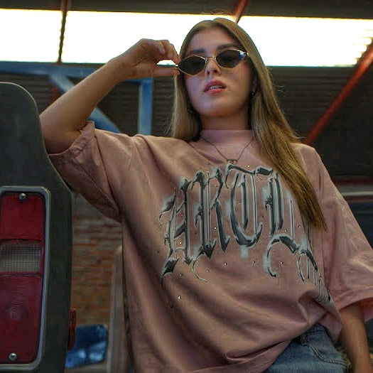 "CHROME" Tee Baby Pink